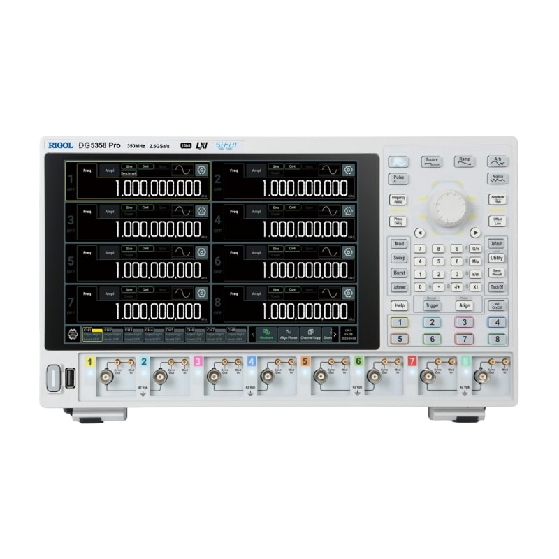 Rigol  DG5358 Pro Function/Arbitrary Waveform Generator, 350MHz, 2.5GSa/s, 8CH, 16bit